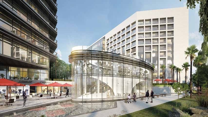 Exterior facade of Park View with clean lines and modern design on Laffan Street, Saadiyat Island, Abu Dhabi.
